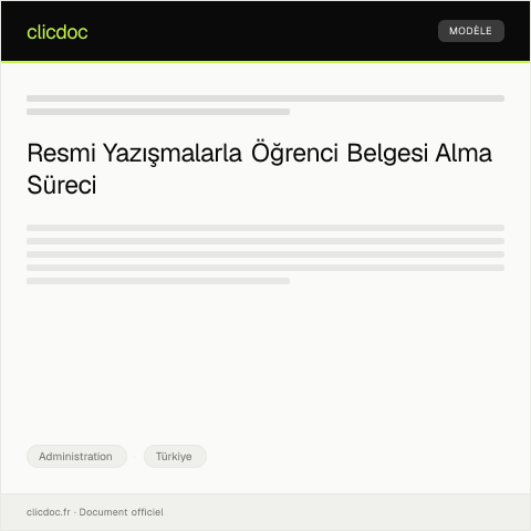 Document preview: E-Devlet Üzerinden Öğrenci Belgesi ve Kayıt İşlemleri — Administration, Türkiye