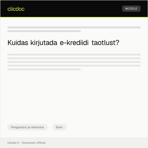 Document preview: E-krediidi taotlus digitaliseeritud — Pangandus ja rahandus, Eesti