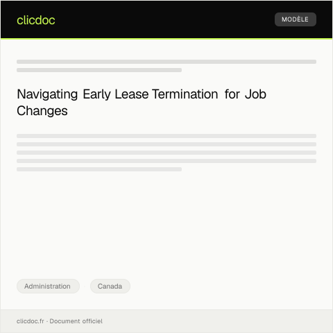 Document preview: Notification to Landlord for Early Lease Termination due to Job Relocation — Administration, Canada