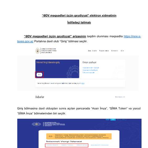 Document preview: ƏDV məqsədləri üçün onlayn qeydiyyat — ƏDV (TVA), Azərbaycan