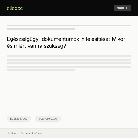 Document preview: Egészségügyi dokumentum hitelesítése — Egészségügy, Magyarország
