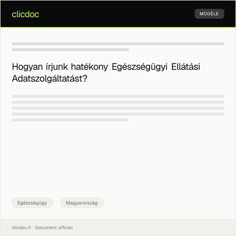 Document preview: Egészségügyi ellátási adatszolgáltatás — Egészségügy, Magyarország