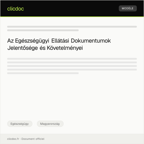 Document preview: Egészségügyi ellátási dokumentumok benyújtása — Egészségügy, Magyarország