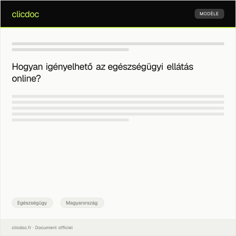Document preview: Egészségügyi ellátás igénylése elektronikus úton — Egészségügy, Magyarország