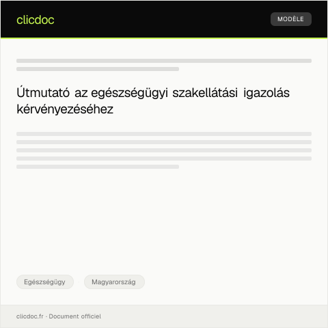 Document preview: Egészségügyi szakellátási igazolás kérvényezése — Egészségügy, Magyarország