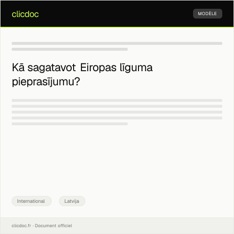 Document preview: Eiropas līguma kopijas vai tulkojuma pieprasījums — International, Latvija