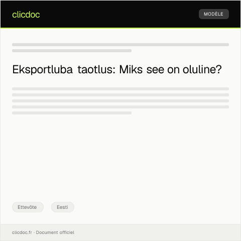 Document preview: Eksportluba taodlus ja dokumendid — Ettevõte, Eesti