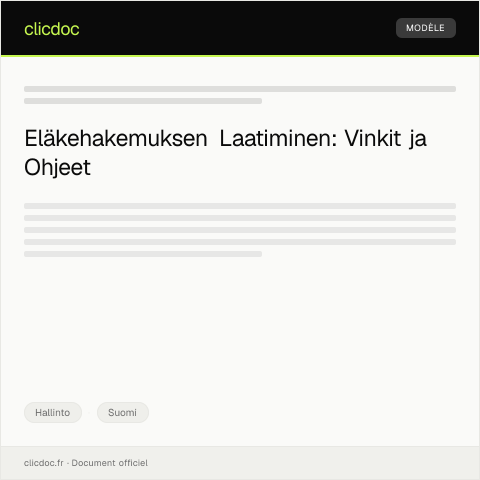 Document preview: Eläkehakemus — Hallinto, Suomi