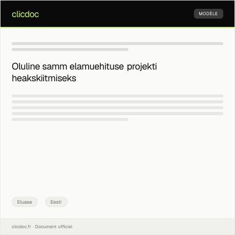 Document preview: Elamuehituse projekti taotlus ja kooskõlastus — Eluase, Eesti