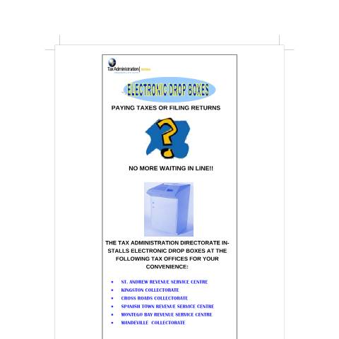 Document preview: Electronic Drop Box — Document, Jamaica (CERFA n°electronic_drop_boxes)