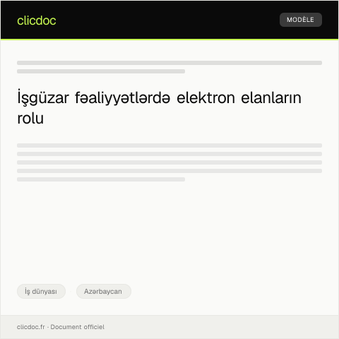 Document preview: Elektron elanlar və məlumatların təqdimatı — İş dünyası, Azərbaycan