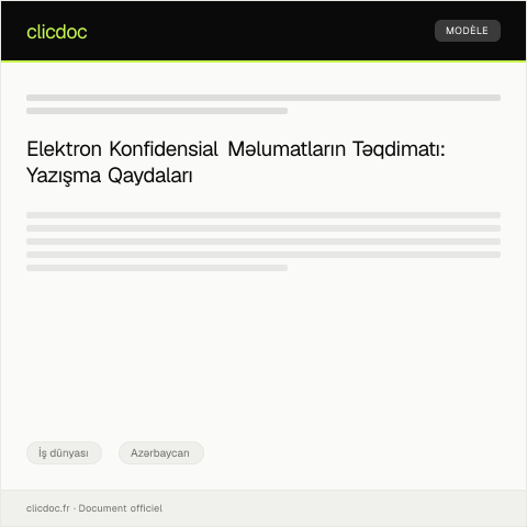 Document preview: Elektron konfidensial məlumatlar və sənədlərin təqdimatı — İş dünyası, Azərbaycan