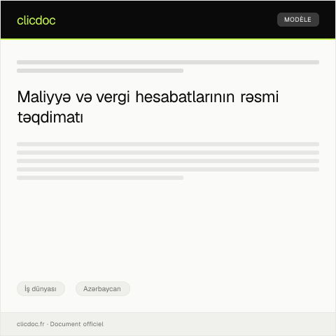 Document preview: Elektron platformada maliyyə və vergi hesabatlarının təqdim olunması — İş dünyası, Azərbaycan