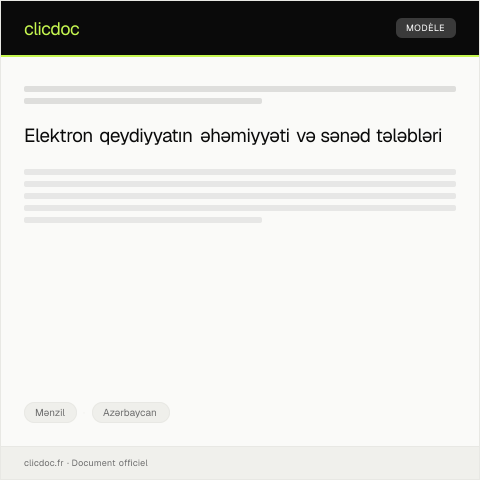 Document preview: Elektron qeydiyyat üçün sənəd tələbləri — Mənzil, Azərbaycan