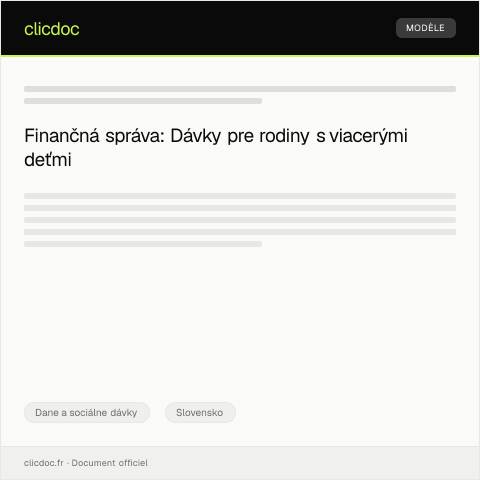Document preview: Elektronický formulár na žiadosť o dávky pre rodiny s viacerými deťmi — Dane a sociálne dávky, Slovensko