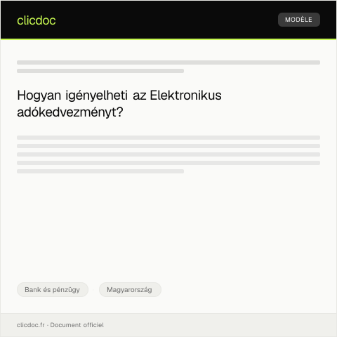 Document preview: Elektronikus adókedvezmény igénylése — Bank és pénzügy, Magyarország