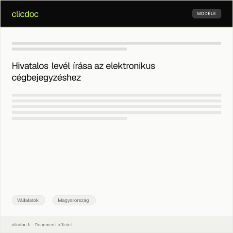Document preview: Elektronikus cégbejegyzés (E-nyilvántartás) — Vállalatok, Magyarország