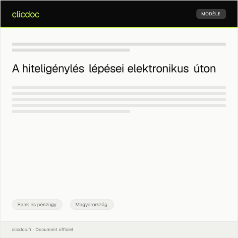 Document preview: Hiteligénylés elektronikus úton a pénzintézetnél — Bank és pénzügy, Magyarország