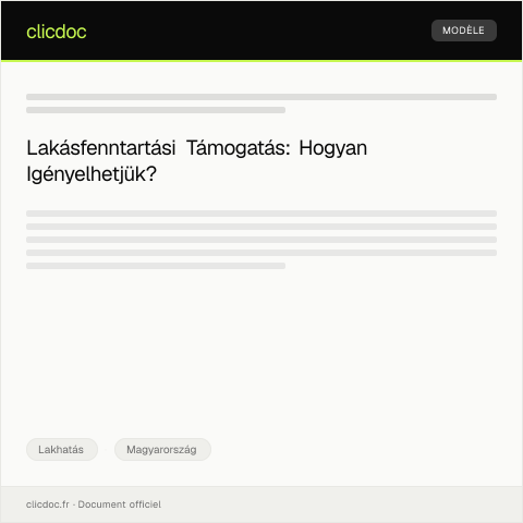 Document preview: Elektronikus lakásfenntartási támogatási igénybejelentés — Lakhatás, Magyarország