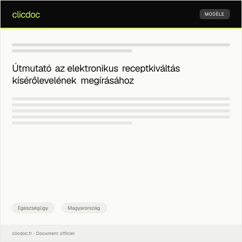 Document preview: Elektronikus receptkiváltás — Egészségügy, Magyarország