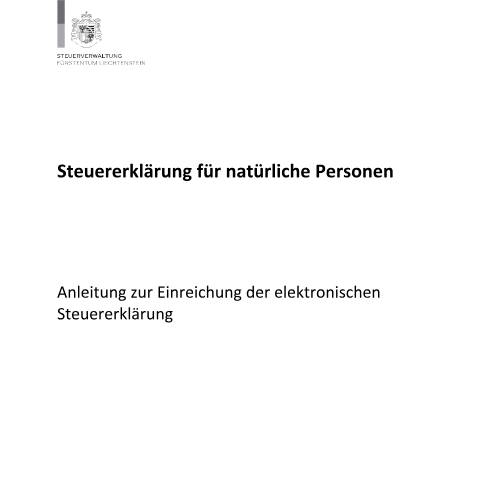 Dokumentvorschau: Anleitung zur elektronischen Einreichung der Steuererklärung für natürliche Personen Externer Link — Etax Elektronische Steuererklaerung, Liechtenstein (CERFA n°steuererklaerung-fuer-natuerliche-personen-anleitung-zur-einreichung-der-elektronischen-steuererklaerung)