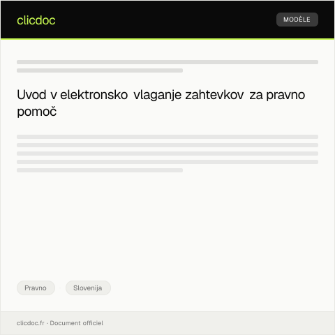 Document preview: Elektronsko vlaganje zahtevkov za pravno pomoč — Pravno, Slovenija