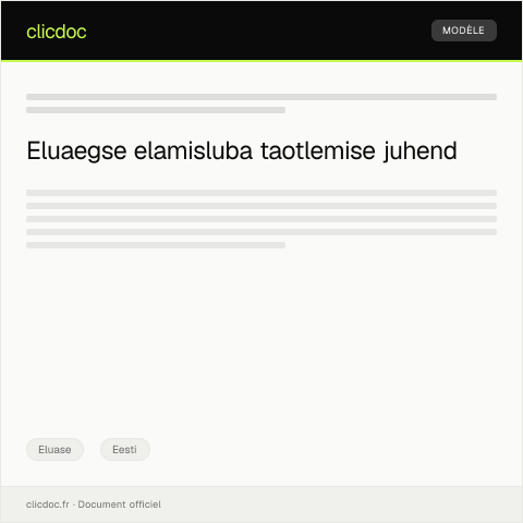 Document preview: Eluaegse elamisluba taotlus — Eluase, Eesti
