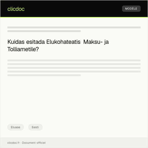Document preview: Elukohateatis ja elukoha registreerimine — Eluase, Eesti