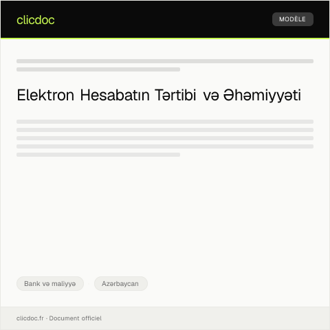 Document preview: Əmanət məbləğlərinin elektron hesabatı — Bank və maliyyə, Azərbaycan
