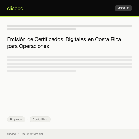 Vista previa del documento Emisión de certificados digitales para operaciones internacionales — Empresa, Costa Rica