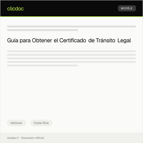 Vista previa del documento Emitir certificado de tránsito para trámite legal — Vehículo, Costa Rica