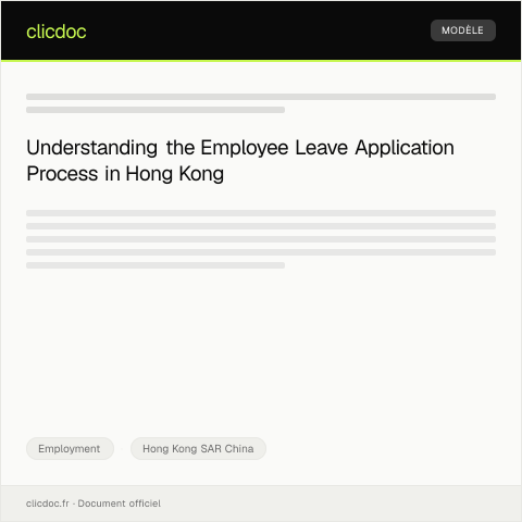 Document preview: Employee Leave Application員工請假申請 — Employment, Hong Kong SAR China