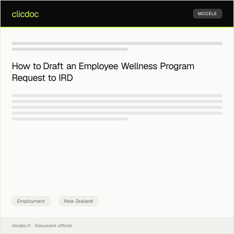 Document preview: Request for Employee Wellness Program / Tono mō te hōtaka oranga kaimahi — Employment, New Zealand