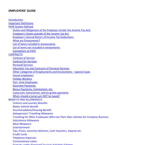 Document preview: Employers' Guide — Guide, Jamaica (CERFA n°Employers_guide_13122019)