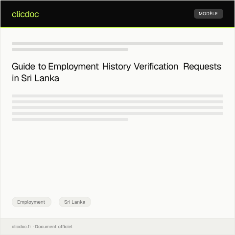 Document preview: Request for Employment History Verification — Employment, Sri Lanka