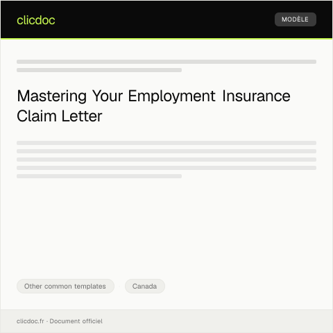 Document preview: Employment Insurance Claim Form / Formulaire de demande d'assurance-emploi — Other common templates, Canada