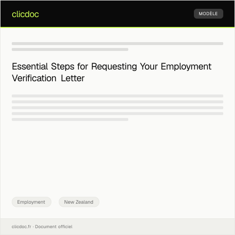 Document preview: Request for Employment Verification or Letter of Employment — Employment, New Zealand