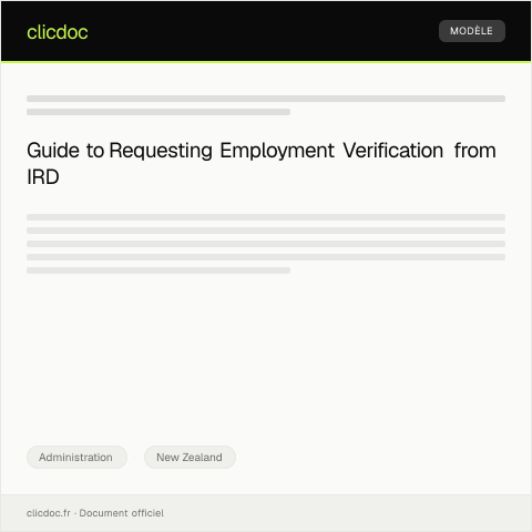 Document preview: Request for Employment Verification Letter for Immigration Purposes — Administration, New Zealand