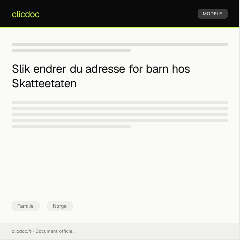 Document preview: Endring av kontakt- og bostedsadresse for barn — Familie, Norge