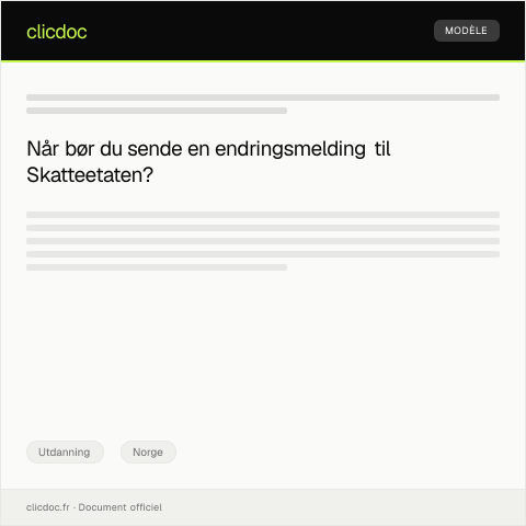 Document preview: Endring av opptaksinformasjon for studiet — Utdanning, Norge