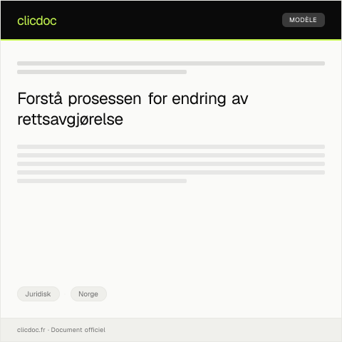 Document preview: Endring av rettsavgjørelse — Juridisk, Norge