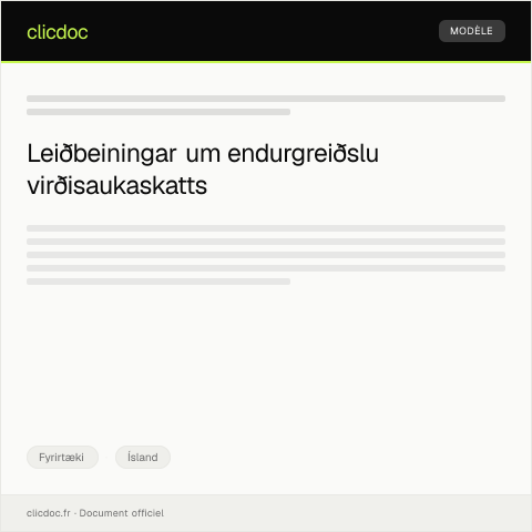 Document preview: Endurgreiðsla virðisaukaskatts - umsókn — Fyrirtæki, Ísland