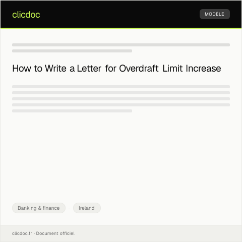 Document preview: Enquiry About Overdraft Limit Increase — Banking & finance, Ireland