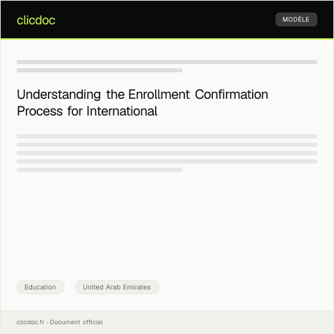 Document preview: Enrollment Confirmation Request for International Students — Education, United Arab Emirates