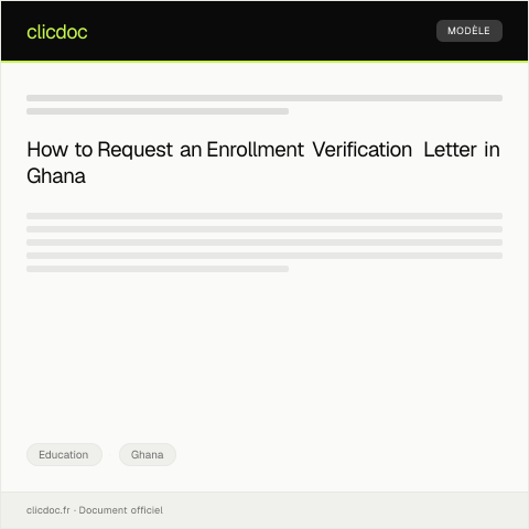 Document preview: Enrollment Verification Letter Request — Education, Ghana