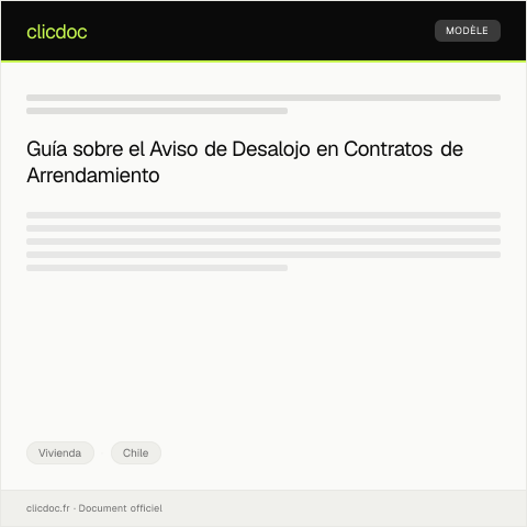 Vista previa del documento Entrega de aviso de desalojo para finalizar contrato de arrendamiento — Vivienda, Chile