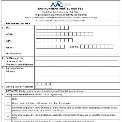 Document preview: Registration Form — Form, Mauritius (CERFA n°EPF_Registration_New)