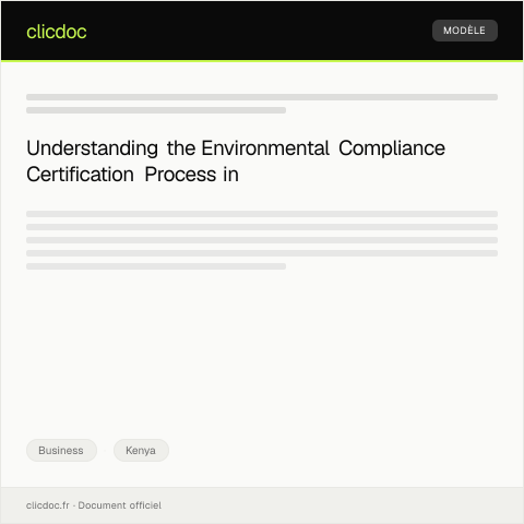 Document preview: Application for Environmental Compliance Certification (Form ECC-KE010) — Business, Kenya