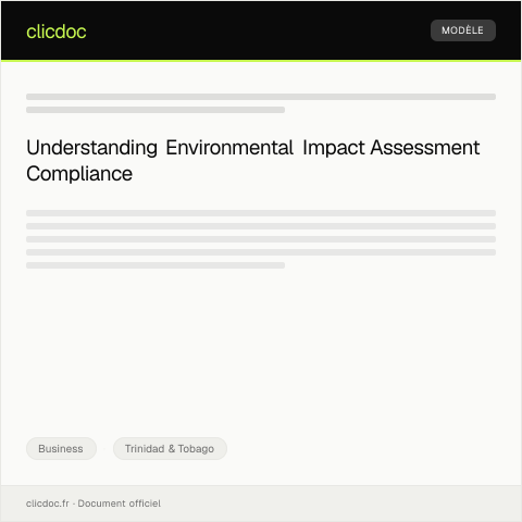 Document preview: Application for Environmental Impact Assessment Compliance — Business, Trinidad & Tobago