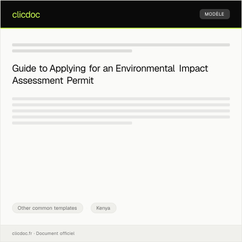 Document preview: Application for Environmental Impact Assessment Permit — Other common templates, Kenya